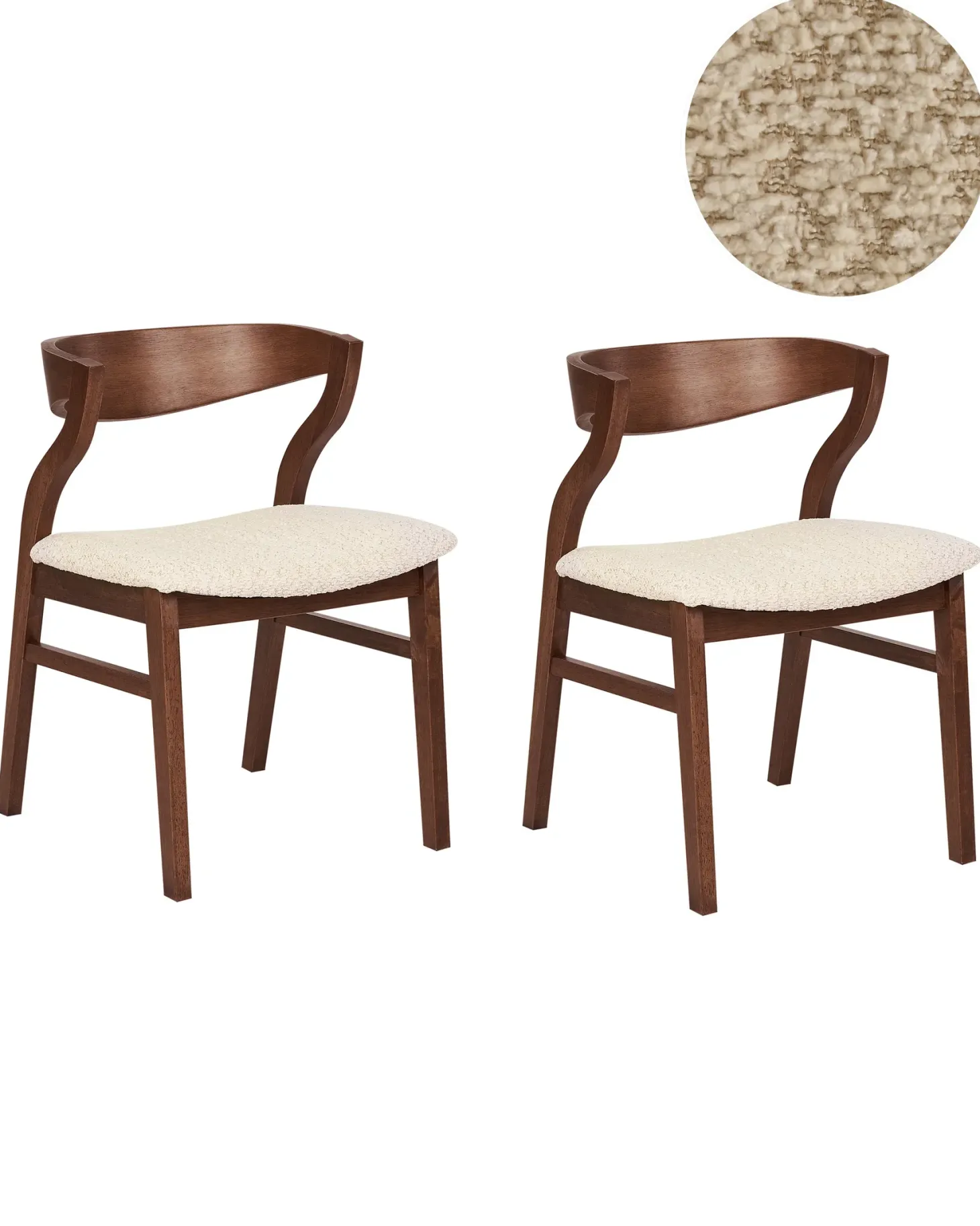 Sæt med 2 spisebordsstole MAROA Træ Lys Beige