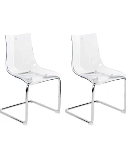 Sæt med 2 spisebordsstole MARSHALL Transparent