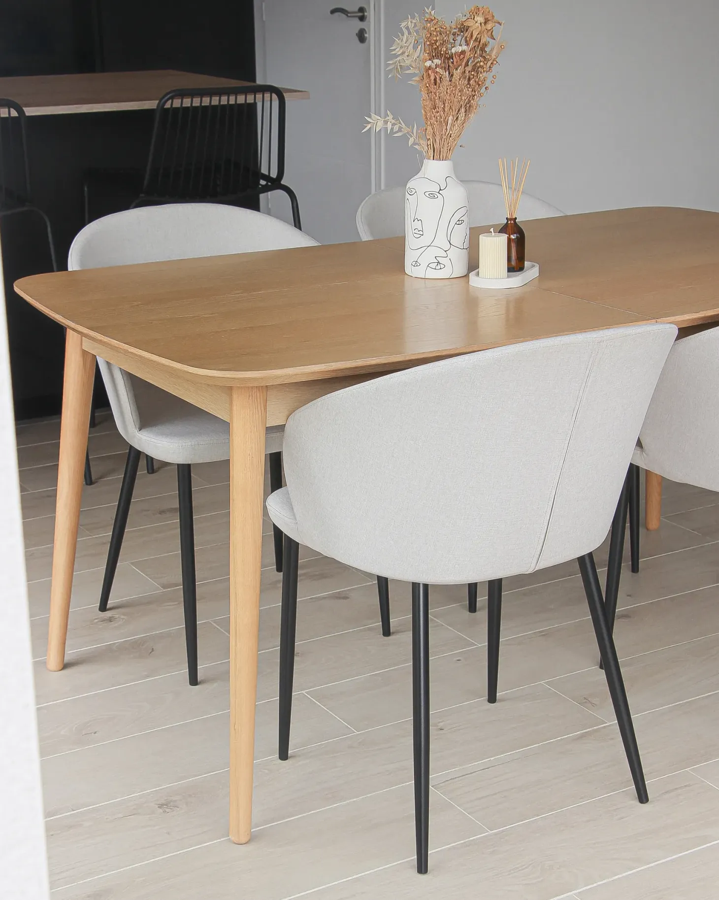 Sæt med 2 spisebordsstole MASON Lys Beige