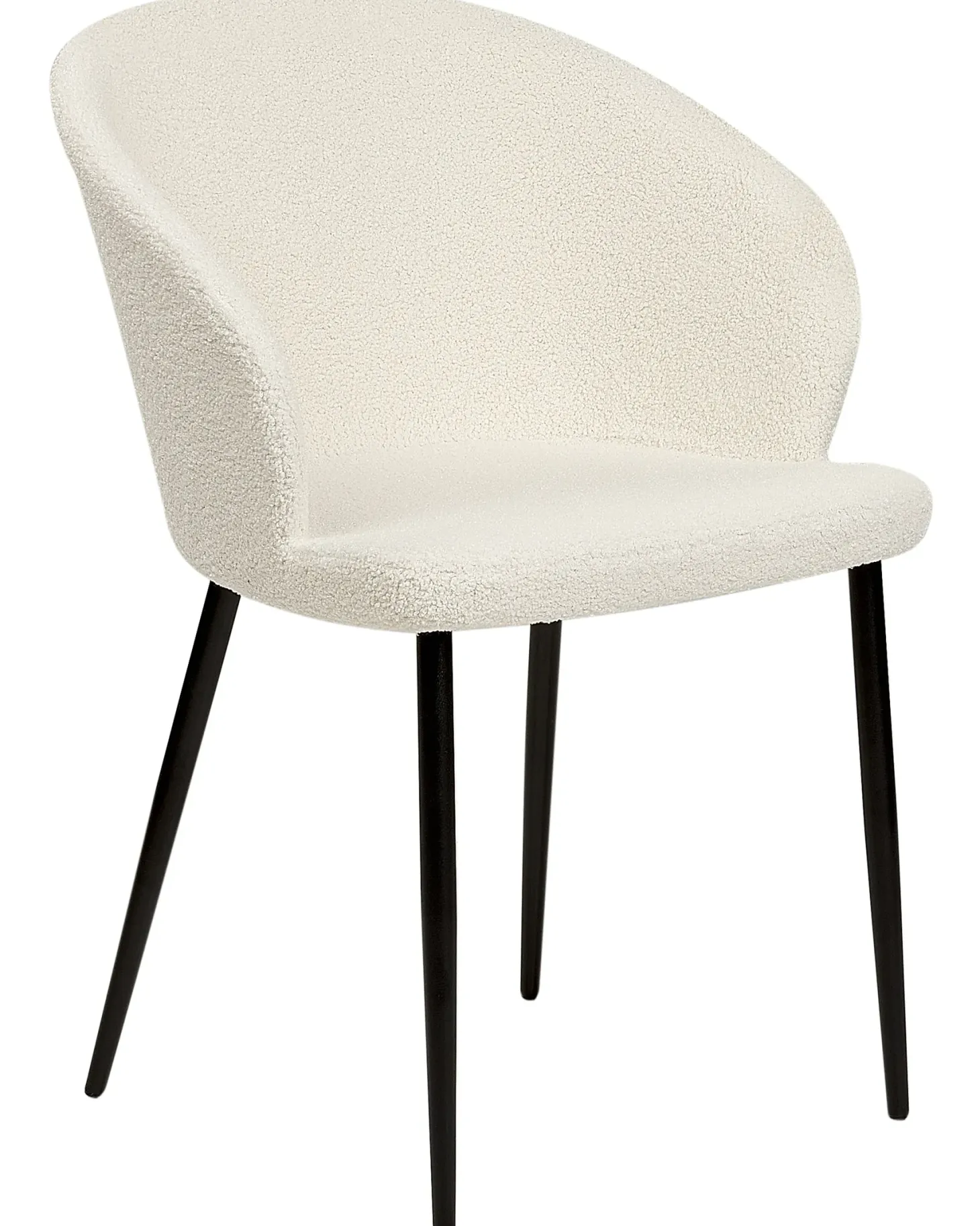 Sæt med 2 spisebordsstole MASON Boucle Cremehvid