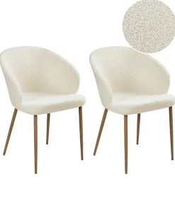 Sæt med 2 spisebordsstole MASON Boucle