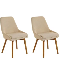 Sæt med 2 spisebordsstole MELFORT Sand Beige