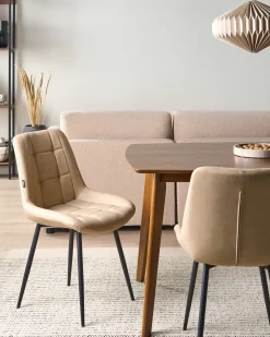 Sæt med 2 spisebordsstole MELROSE Kunstlæder Beige