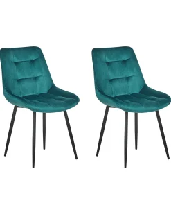 Sæt med 2 spisebordsstole MELROSE Velour Turkis
