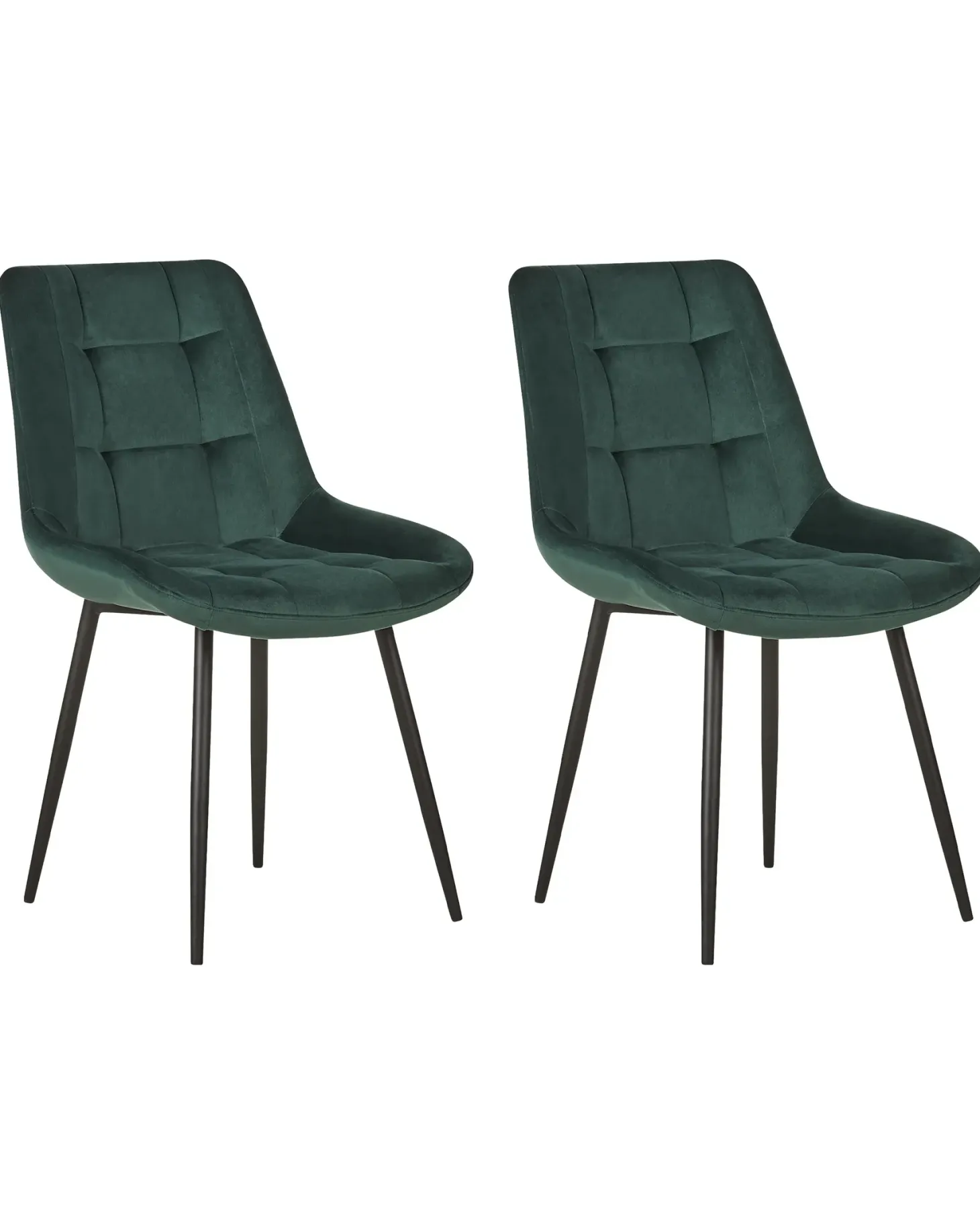Sæt med 2 spisebordsstole MELROSE Velour Mørkegrøn