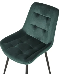 Sæt med 2 spisebordsstole MELROSE Velour Mørkegrøn