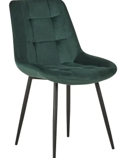 Sæt med 2 spisebordsstole MELROSE Velour Mørkegrøn