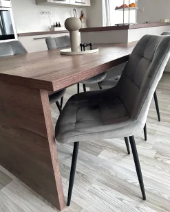 Sæt med 2 spisebordsstole MELROSE Velour Lysegrå