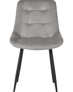 Sæt med 2 spisebordsstole MELROSE Velour Lysegrå