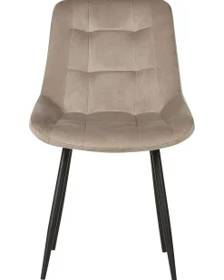Sæt med 2 spisebordsstole MELROSE Velour Brungrå