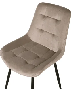 Sæt med 2 spisebordsstole MELROSE Velour Brungrå