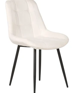 Sæt med 2 spisebordsstole MELROSE Velour Cremehvid