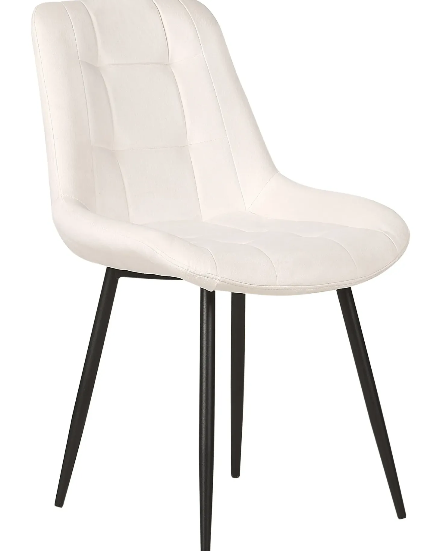 Sæt med 2 spisebordsstole MELROSE Velour Cremehvid