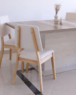 Sæt med 2 spisebordsstole MERRILL Træ Lys Beige