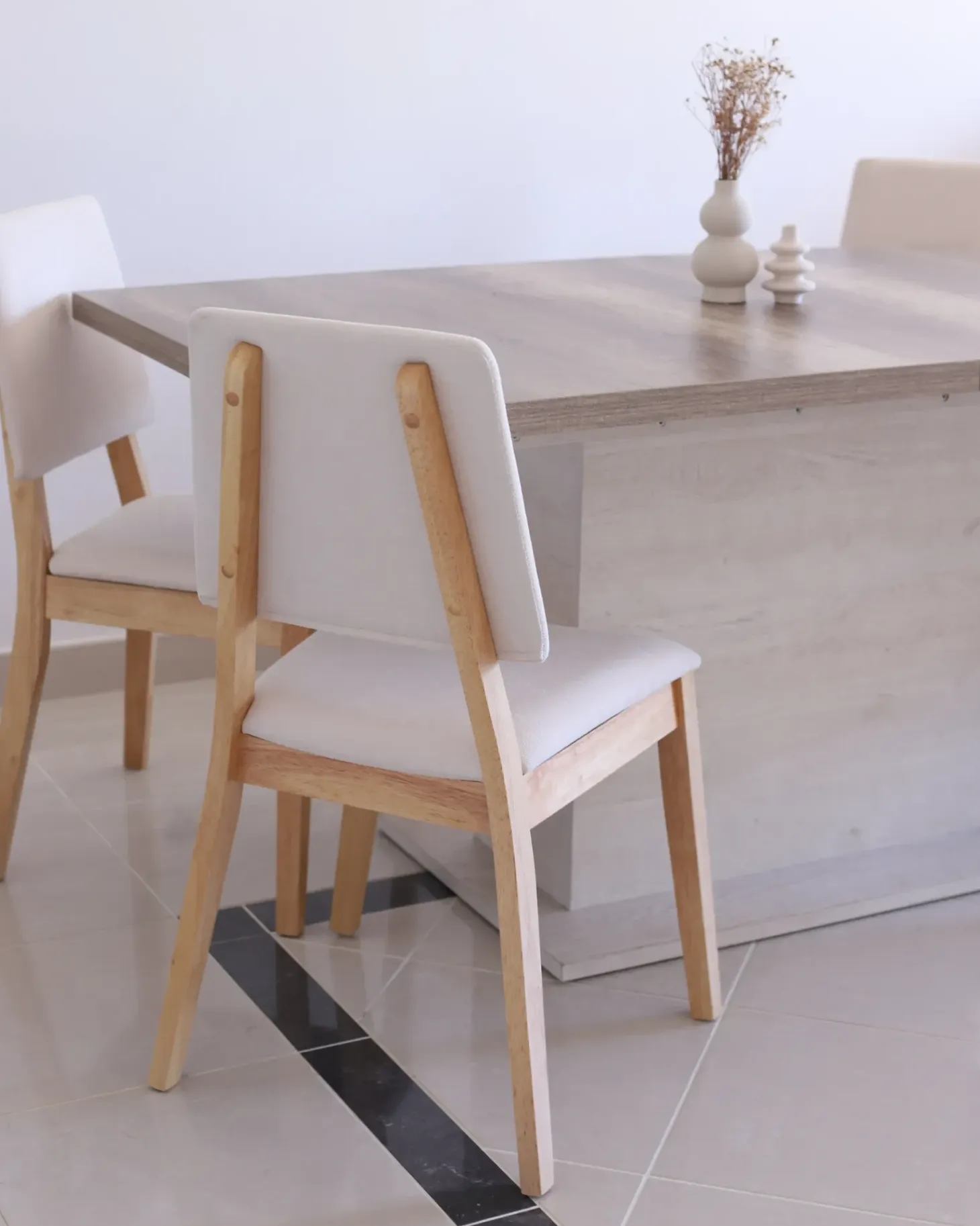 Sæt med 2 spisebordsstole MERRILL Træ Lys Beige