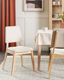 Sæt med 2 spisebordsstole MERRILL Træ Lys Beige