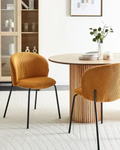 Sæt med 2 spisebordsstole MILES Fløjl Orange