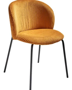 Sæt med 2 spisebordsstole MILES Fløjl Orange