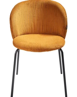 Sæt med 2 spisebordsstole MILES Fløjl Orange