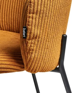 Sæt med 2 spisebordsstole MILES Fløjl Orange