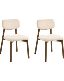 Sæt med 2 spisebordsstole MILLS Boucle Brun/lys beige