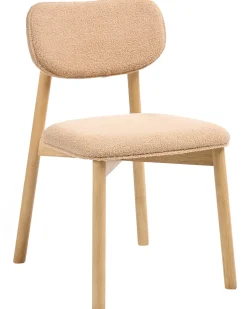 Sæt med 2 spisebordsstole MILLS Boucle Lysebrun/beige