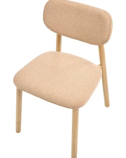 Sæt med 2 spisebordsstole MILLS Boucle Lysebrun/beige