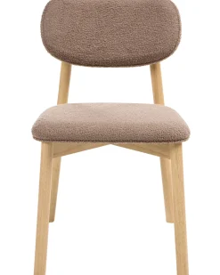 Sæt med 2 spisebordsstole MILLS Boucle Lysebrun/taupe