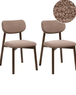 Sæt med 2 spisebordsstole MILLS Boucle Brun/taupe