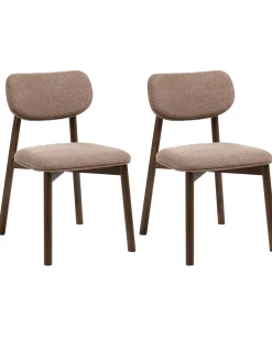 Sæt med 2 spisebordsstole MILLS Boucle Brun/taupe