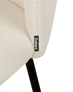 Sæt med 2 spisebordsstole MINA Boucle Cremehvid