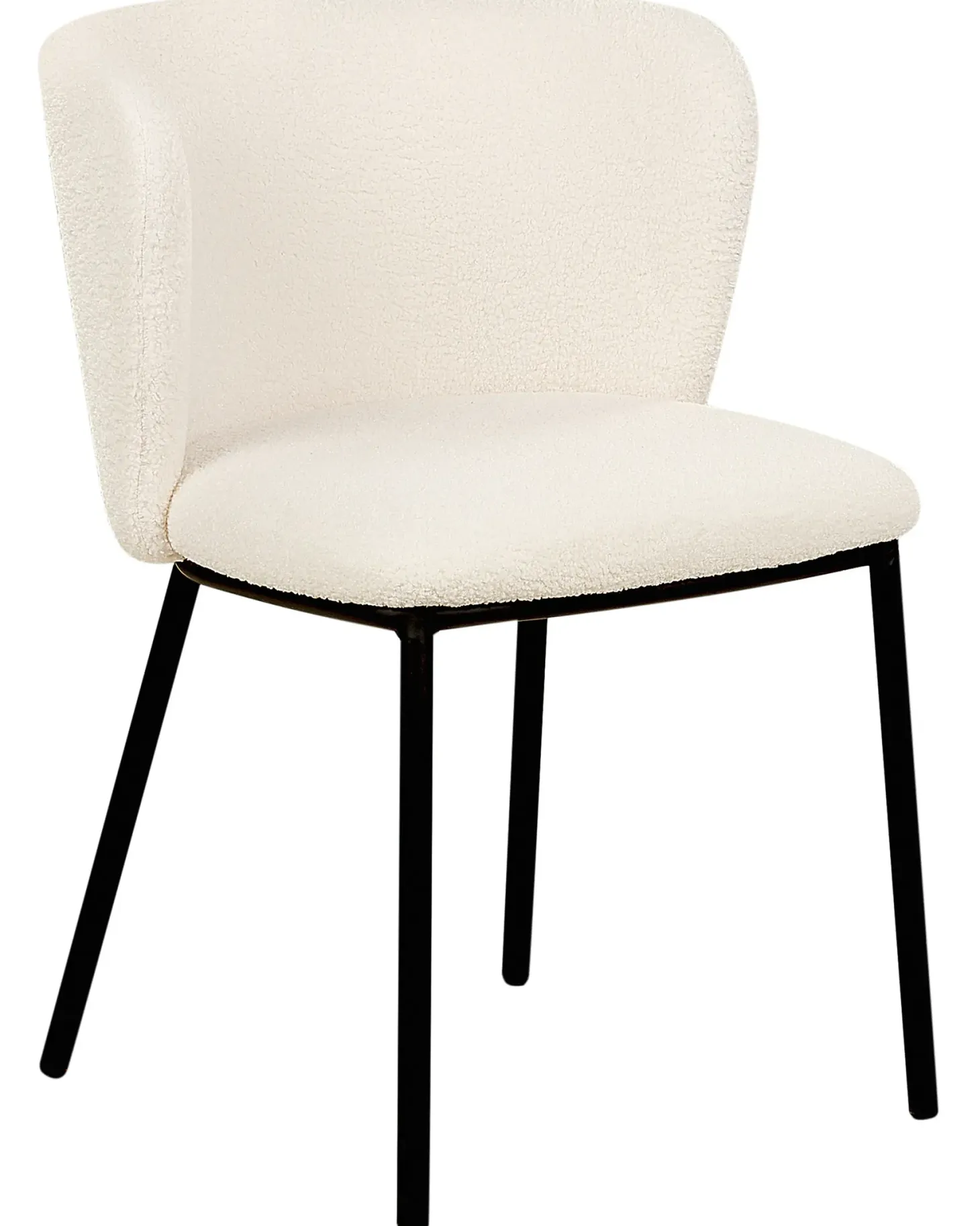 Sæt med 2 spisebordsstole MINA Boucle Cremehvid