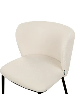 Sæt med 2 spisebordsstole MINA Boucle Cremehvid