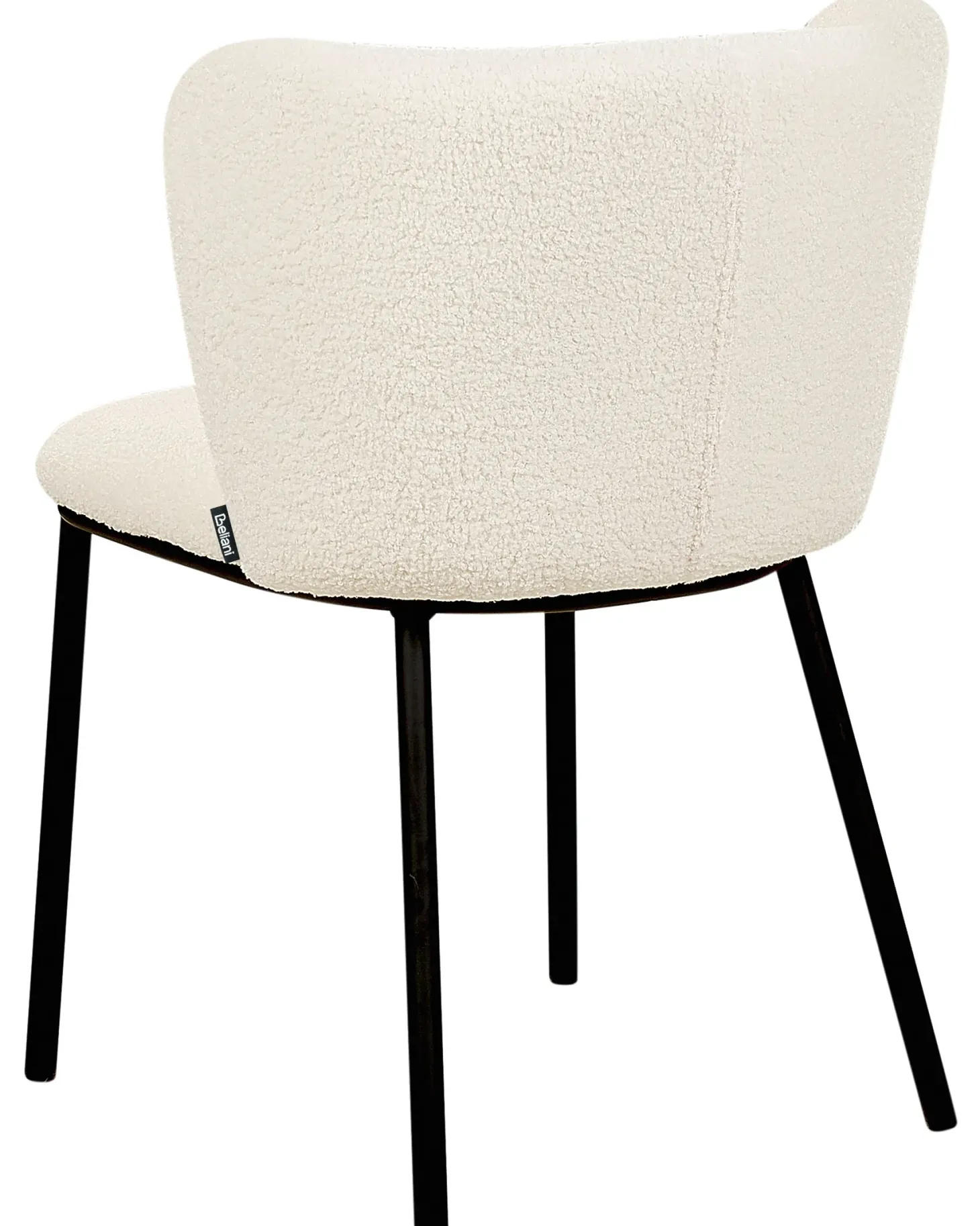 Sæt med 2 spisebordsstole MINA Boucle Cremehvid
