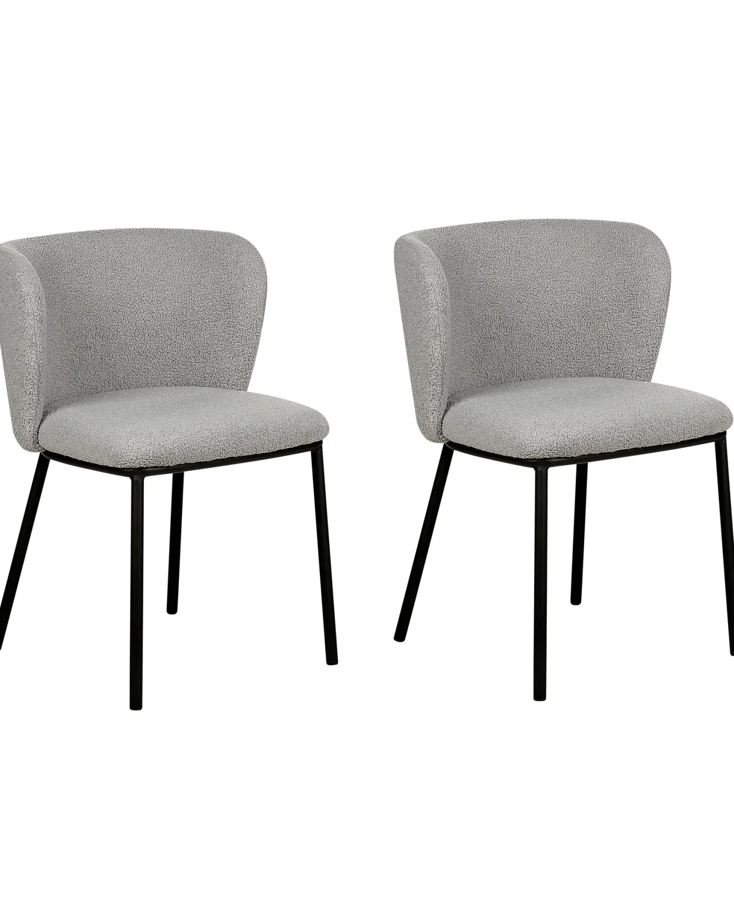 Sæt med 2 spisebordsstole MINA Boucle Grå