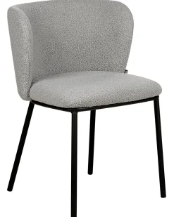 Sæt med 2 spisebordsstole MINA Boucle Grå