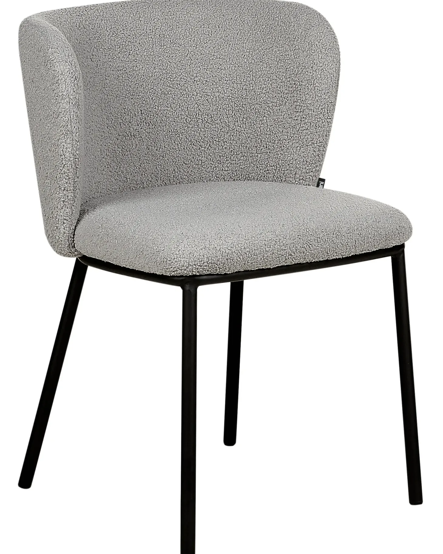Sæt med 2 spisebordsstole MINA Boucle Grå