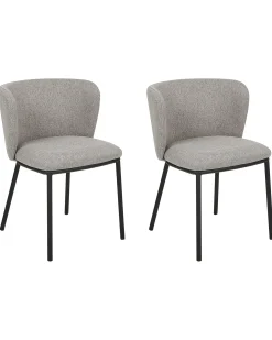 Sæt med 2 spisebordsstole MINA Grå