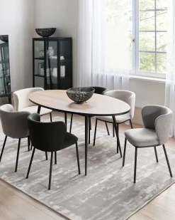 Sæt med 2 spisebordsstole MINA Grå