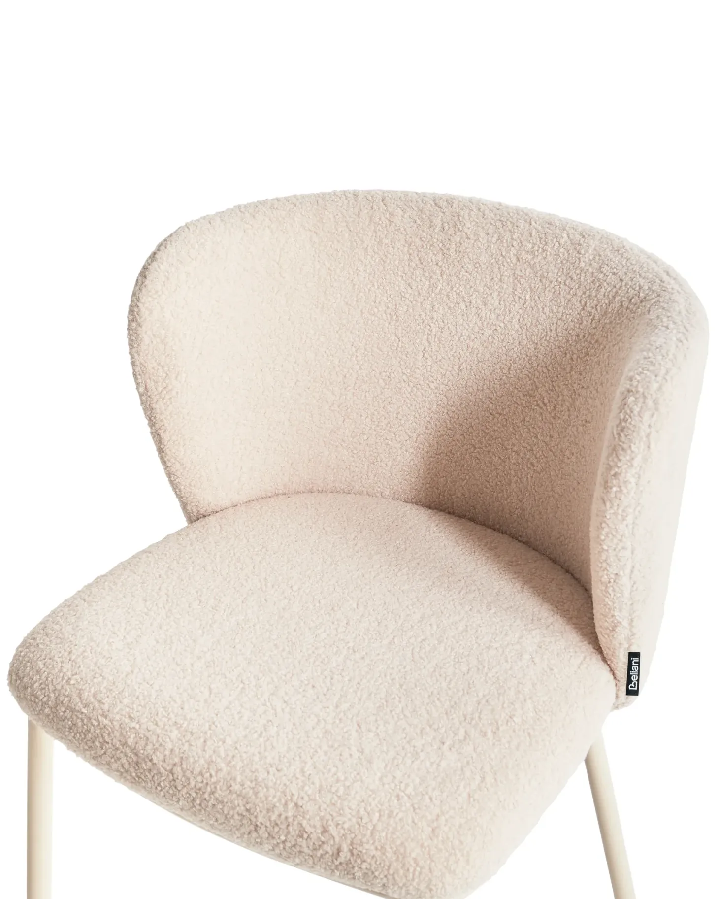 Sæt med 2 spisebordsstole MINA II Boucle Lys Beige