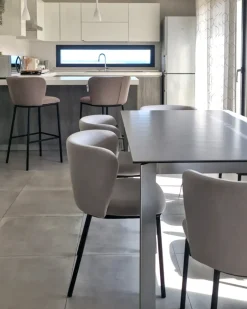Sæt med 2 spisebordsstole MINA Lysegrå
