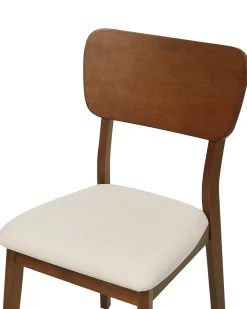 Sæt med 2 spisebordsstole MINIER Træ Mørkebrun/beige