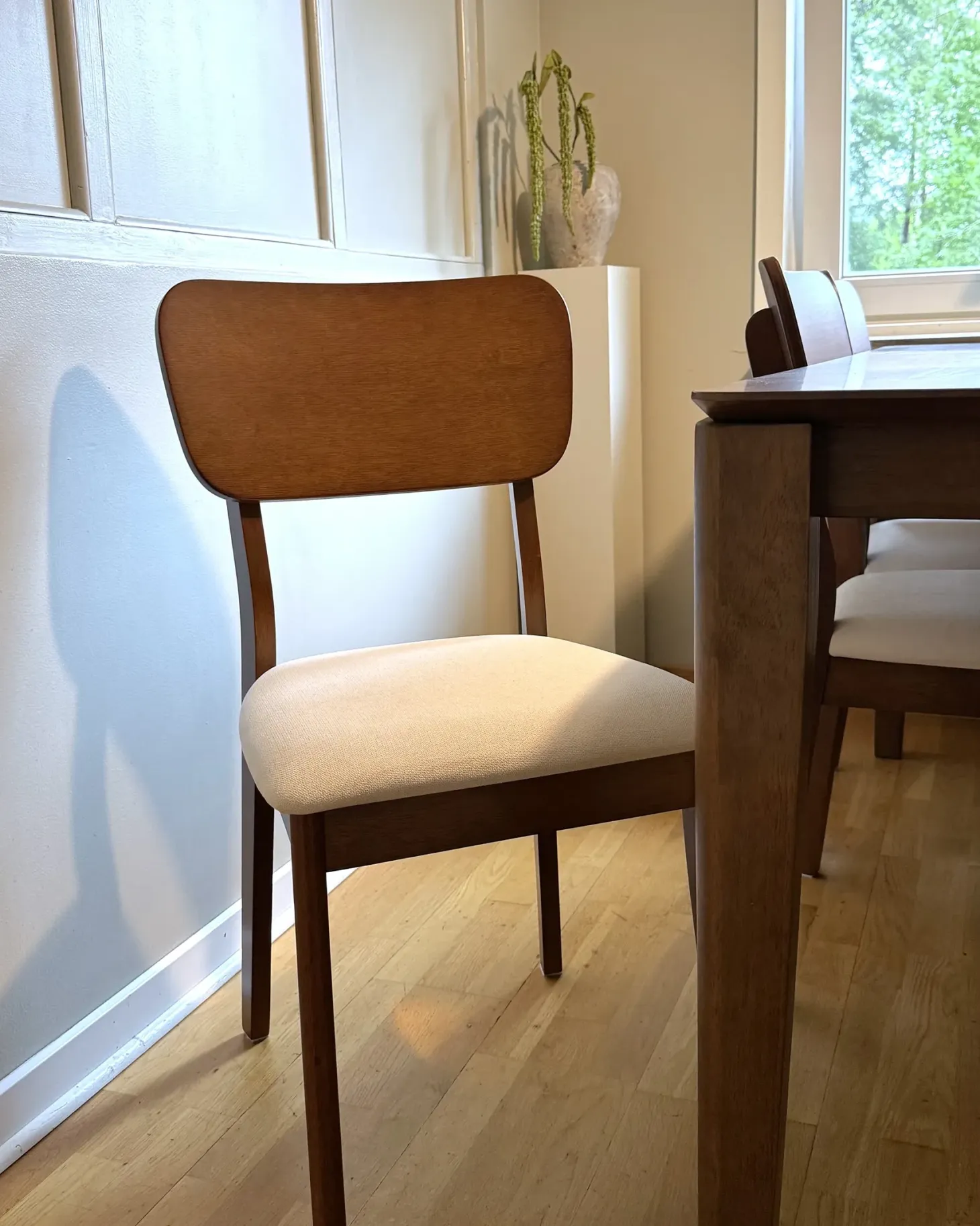 Sæt med 2 spisebordsstole MINIER Træ Mørkebrun/beige