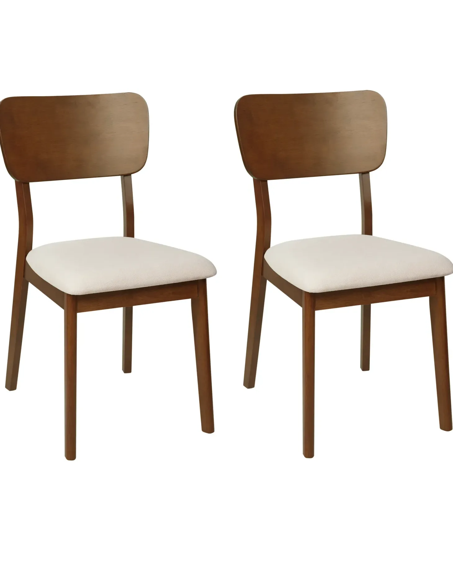 Sæt med 2 spisebordsstole MINIER Træ Mørkebrun/beige
