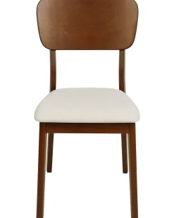 Sæt med 2 spisebordsstole MINIER Træ Mørkebrun/beige