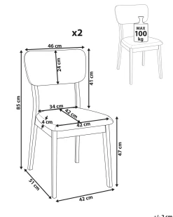 Sæt med 2 spisebordsstole MINIER Træ Lysebrun/beige