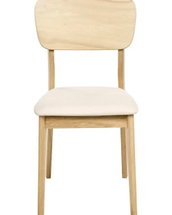 Sæt med 2 spisebordsstole MINIER Træ Lysebrun/beige