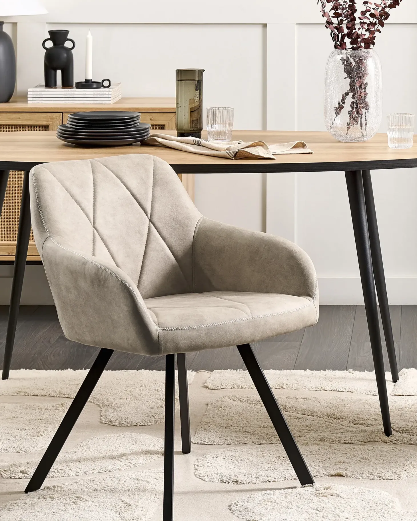 Sæt med 2 spisebordsstole MONEE Beige