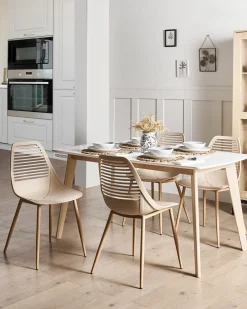 Sæt med 4 spisebordsstole MONTELLO Beige
