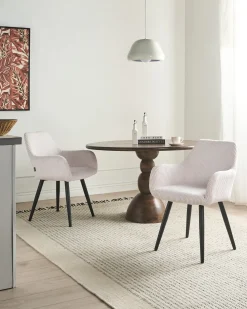 Sæt med 2 spisebordsstole MORI Fløjl Lys Beige